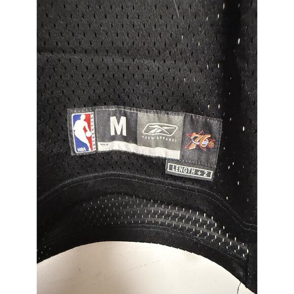 Vintage Philadelphia 76ers Jersey Mens Medium Black NBA Reebok Webber 2000s - Picture 3 of 7